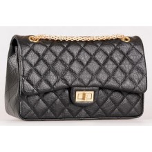 Chanel Jumbo Classic Flap Bag Black Calfskin Leather A28668 Gold JK447FT35