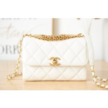 Chanel lambskin Shoulder Bag AS3240 white JK2411Fh96