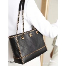 Chanel leather Shoulder Bag AS2739 black JK3022Mn81