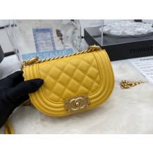 CHANEL MESSENGER BAG MINI BOY AS3315 yellow JK2292Mn81