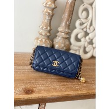Chanel MINI FLAP BAG Lambskin & Gold-Tone Metal AP81210 BLUE JK2286Zf62