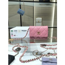 Chanel mini leather Shoulder Bag AP2444 pink JK2930uU16