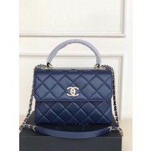 Chanel original lambskin top handle flap bag AS92236 royal blue&Gold-Tone Metal JK3103VF54