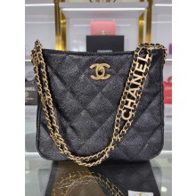 Chanel Shoulder Bag Grained Calfskin&Gold-Tone Metal AS3223 black JK2498rd58