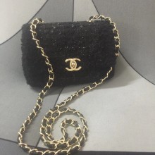 Chanel small flap bag Gold-Tone Metal AS1116 black JK3774Zw99