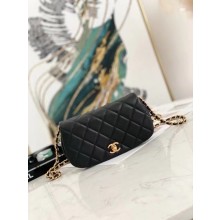 Chanel Small Flap Shoulder Bag Original leather AP2358 black JK3054su78