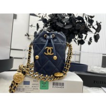 Cheap Chanel Drawstring Bag & Gold Metal A68081 dark blue JK2316sJ42