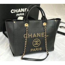 Copy 1:1 Chanel original Calfskin Leather Tote Bag 78901 black JK4980xD64