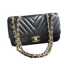 Fake Chanel Classic Flap Bag Sheepskin Leather A92516 Black JK943lF58