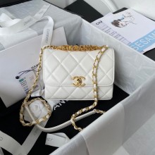 Fake Chanel MINI FLAP BAG AS3239 white JK2366Hj78