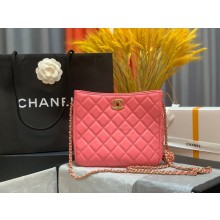 Fake Chanel mini Shoulder Bag Lambskin&Gold-Tone Metal AS3259 rose JK2531yQ90