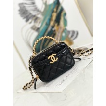 Imitation AAA Chanel mini Shoulder Bag Lambskin & Gold-Tone Metal AS2178 black JK2320kf15