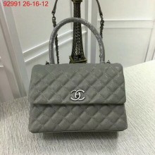 Imitation Chanel Caviar Leather Top Handle Bag 92991 Grey JK5825Xr29