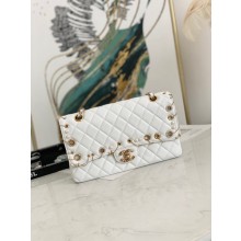 Imitation chanel classic handbag Lambskin& gold Metal AS1112 white JK2711SU87