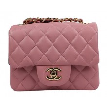 Imitation Chanel Classic MINI Flap Bag Pink Original Sheep Leather CF1115 Gold JK946SU34