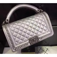 Imitation Chanel Classic Top Flap Bag Original Leather A90095 Silver JK105Fo38
