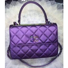 Imitation Chanel Classic Top Flap Bag Sheepskin Leather A92236 Violet JK302VO34