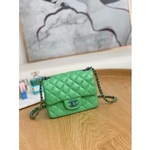 Imitation Chanel Flap Mirage Lambskin Shoulder Bag AS1115 green JK2577SU34