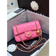 Imitation Top Chanel MINI Flap Bag Original Sheepskin Leather AS1787 Pink JK3809tr16