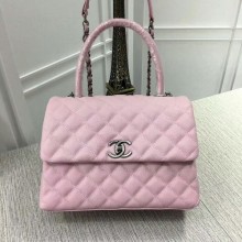 Knockoff Chanel Caviar Leather Top Handle Bag 92991 Pink JK5824yN38