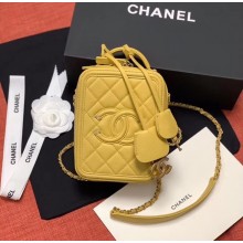 Knockoff Chanel vanity case Grained Calfskin & Gold-Tone Metal AS0988 yellow JK4586tp21