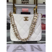 Knockoff High Quality Chanel Shoulder Bag Grained Calfskin&Gold-Tone Metal AS3223 white JK2499Lg12