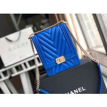 Replica Boy chanel handbag Grained Calfskin & Gold-Tone Metal VS0130 blue JK4535BJ25