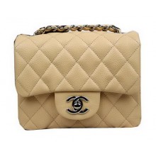 Replica Chanel Classic MINI Flap Bag CF1115 Apricot Cannage Pattern Silver JK896rH96