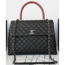 Replica Chanel Classic Top Handle Bag Original Cannage Pattern A92993 Black JK457ec82