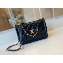 Replica Chanel flap bag Calfskin & Gold-Tone Metal AS2055 black JK3781Ye83