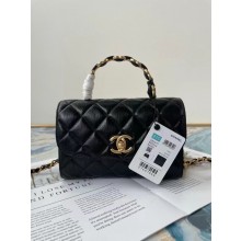 Replica Chanel mini flap bag with top handle AS2477 black JK3344Xe44