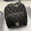 AAA Chanel Grained Calfskin & Gold-Tone Metal backpack AS0003 black JK4816zK34