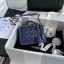 AAAAA Chanel Lambskin Crystal Calfskin & Gold-Tone Metal Cosmetic Bag 8817 dark blue JK3230aM93