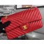 Chanel 2.55 Series Flap Bag Red Lambskin Chevron Leather A5023 Gold JK589cP15