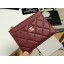 Chanel classic card holder Grained Calfskin & Gold-Tone Metal A84105 Burgundy JK1317EW67