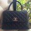 Chanel Classic Top Handle Bag Original Cannage Pattern A95169 Black JK461Av26