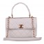 Chanel Classic Top Handle Bag Sheepskin Leather CHA92236 White JK1111sf78