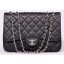 Chanel Jumbo Flap Bag Black Cannage Pattern A28600 Silver JK555KX22