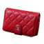Chanel Matelasse Bi-Fold Wallet Sheepskin Leater A31506 Red JK1509Rk60