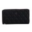 Chanel Matelasse Zip Around Wallet Cannage Pattern A2618 Black JK1483wn15