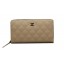Chanel Matelasse Zip Around Wallet Cannage Pattern A50097 Apricot JK1510Fh96