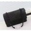 Chanel Maxi Classic Flap Bag Chevron Sheepskin Leather A58601 Black JK5463zd34