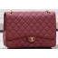 Chanel Maxi Quilted Classic Flap Bag Maroon Cannage Pattern A58601 Gold JK537Gp37