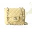 Chanel mini Classic Flap Bag Apricot Leather 1115 Silver Chain JK1089hi67