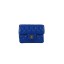 Chanel mini Classic Flap Bag Blue Sheekskin CHA1115 Gold JK1113aM39