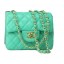 Chanel mini Classic Flap Bag Green Leather 1115 Gold Chain JK1094PC54