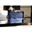 Chanel Small Classic Handbag Grained Calfskin Caviar & silver-Tone Metal A01113 Blue JK3160lq41