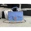 Chanel Snake skin mini flap bag with top handle AS2431 blue JK2386Gh26