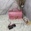 Chanel Snake skin mini flap bag with top handle AS2431 Pearlescent Pink JK2272lu18