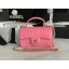 Chanel Snake skin mini flap bag with top handle AS2431 pink JK2385vN22